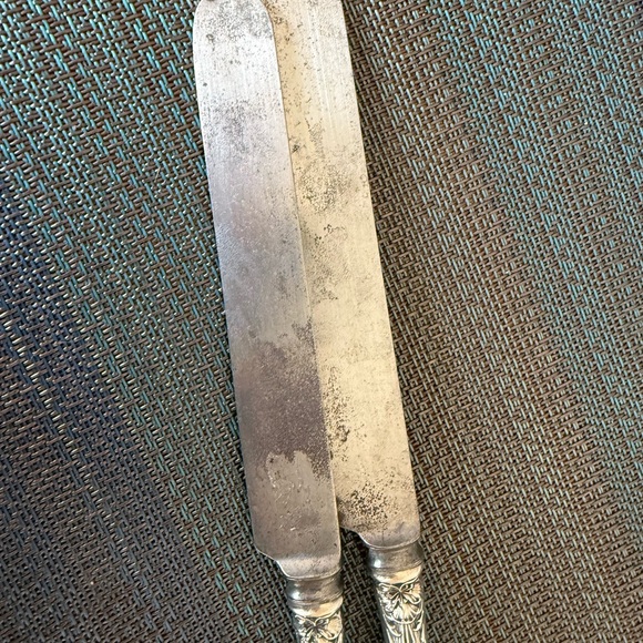 Art Nouveau Antique 2  sterling silver handle Gorham Virginia dinner knives - Picture 6 of 6